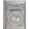Image 1 : 1861 25C MS64 PCGS. Type Two Obverse and Reverse. Vibr