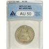 Image 3 : 1873-CC 50C No Arrows AU50 ANACS. The Carson City Mint