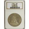 Image 1 : 1841 S$1 AU58 NGC. Light silver-gray surfaces exhibit