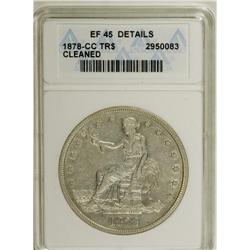 1878-CC T$1 --Cleaned--ANACS. XF45 Details. This pale p