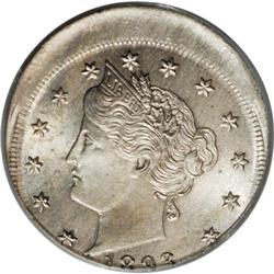 1893 5C Liberty Nickel--Struck 15% Off Center--MS64 PC