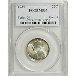 1934 25C MS67 PCGS. This is perhaps one of the finest