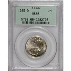 1935-D 25C MS66 PCGS. Gently dappled violet, sea-green