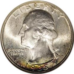 1935-D 25C MS67 NGC. This immensely appealing Superb G