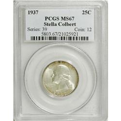 1937 25C MS67 PCGS. Ex: Stella Colbert. Softly lustrou