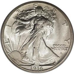 1916-D 50C MS66 PCGS. FS-008. The mintmark is repunche