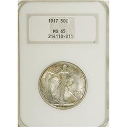 1917 50C MS65 NGC. Whispers of tan-gold color visit ra