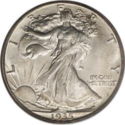 1935-D 50C MS65 PCGS. The 1935-D half dollar is nearly
