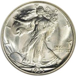 1935-S 50C MS66 NGC. Bright and highly frosted; even w