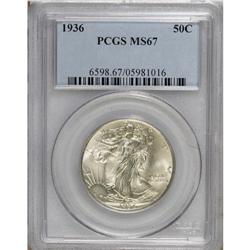 1936 50C MS67 PCGS. Pleasing luster and above-average