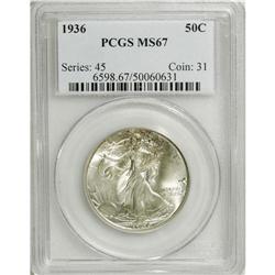 1936 50C MS67 PCGS. This highly lustrous Superb Gem ha
