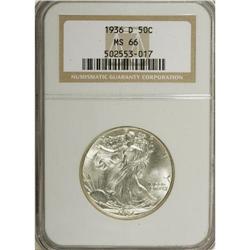 1936-D 50C MS66 NGC. Pleasing, slightly satiny luster