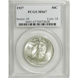 1937 50C MS67 PCGS. This highly lustrous Superb Gem ha