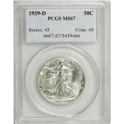 1939-D 50C MS67 PCGS. Highly lustrous with a touch of