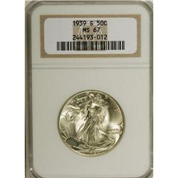 1939-S 50C MS67 NGC. Highly lustrous and essentially u