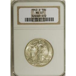 1942-D 50C MS67 NGC. A suitably impressed and frosty S