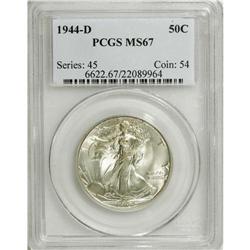 1944-D 50C MS67 PCGS. The obverse of this flashy Super