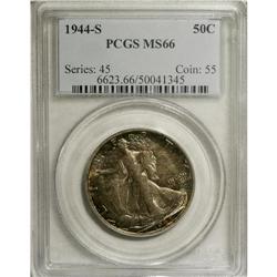 1944-S 50C MS66 PCGS. Large S. Moderate steel-gray and