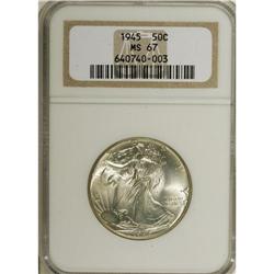 1945 50C MS67 NGC. This attractive Superb Gem derives