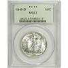 Image 1 : 1945-D 50C MS67 PCGS. A well-defined Superb Gem from t