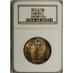 1945-S 50C MS67 NGC. This typically struck Superb Gem