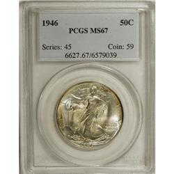 1946 50C MS67 PCGS. A gorgeous, original Superb Gem. A