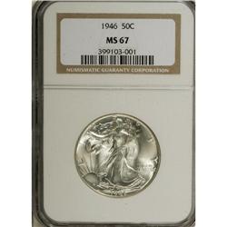 1946 50C MS67 NGC. Brilliant with unusually strong hig