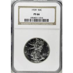 1939 50C PR66 NGC. The deeply reflective silver-blue f