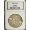 Image 1 : 1880-CC S$1 MS64 NGC. Dusky pearl-gray and apricot ced