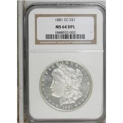 1881-CC S$1 MS64 Deep Mirror Prooflike NGC. This white