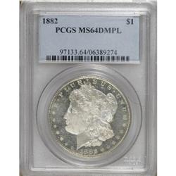 1882 S$1 MS64 Deep Mirror Prooflike PCGS. This sharply
