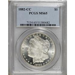 1882-CC S$1 MS65 PCGS. Richly frosted, boldly struck d