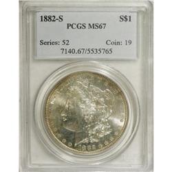 1882-S S$1 MS67 PCGS. This beautiful Superb Gem posses