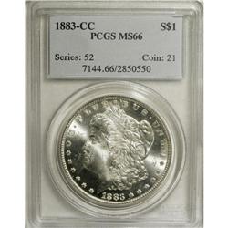 1883-CC S$1 MS66 PCGS. Crisply struck with modest, ple