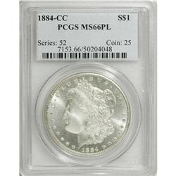 1884-CC S$1 MS66 Prooflike PCGS. Well struck overall,