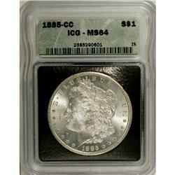1885-CC S$1 MS64 ICG. VAM-2. Light frost graces the hi
