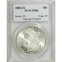 1885-CC S$1 MS66 PCGS. This highly lustrous Premium Ge