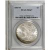 Image 1 : 1885-O S$1 MS67 PCGS. Bands of powder-blue, ruby-red,
