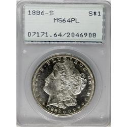 1886-S S$1 MS64 Prooflike PCGS. This lower mintage Mor