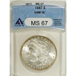1887 S$1 MS67 ANACS. VAM-16. Minor die doubling is evi