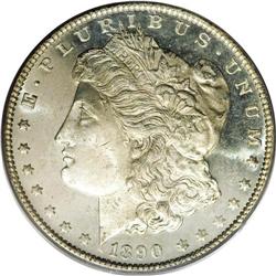 1890 S$1 MS64 Deep Mirror Prooflike PCGS. Strong cameo