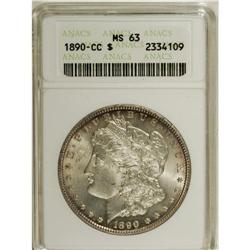 1890-CC S$1 MS63 ANACS. Gorgeous plum toning adorns th