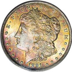 1891-CC S$1 MS64 PCGS. The dense, elaborate toning ove
