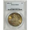 Image 3 : 1891-CC S$1 MS64 PCGS. The dense, elaborate toning ove