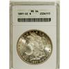 Image 1 : 1891-CC S$1 MS64 ANACS. Well struck with blazing mint