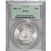 Image 3 : 1891-CC S$1 MS65 PCGS. This highly lustrous and slight