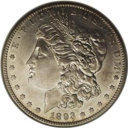 1893-S S$1 AU53 NGC. David Bowers writes in Silver Dol