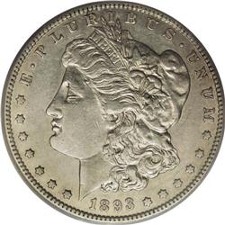 1893-S S$1 AU53 PCGS. Nearly full luster is visible on