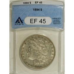 1894 S$1 XF45 ANACS. Softly struck with modest periphe