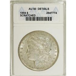 1894 S$1 --Scratched--ANACS. AU50 Details. A faint hori